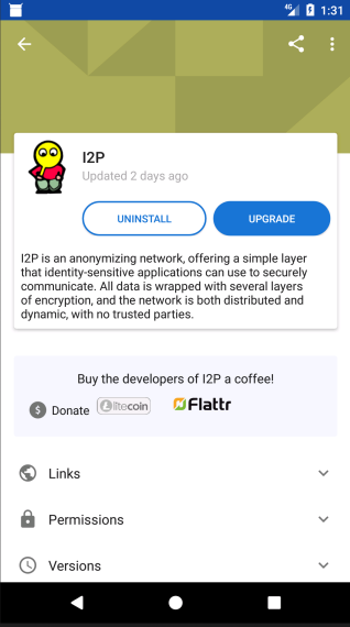 App details screen (without screenshots)
